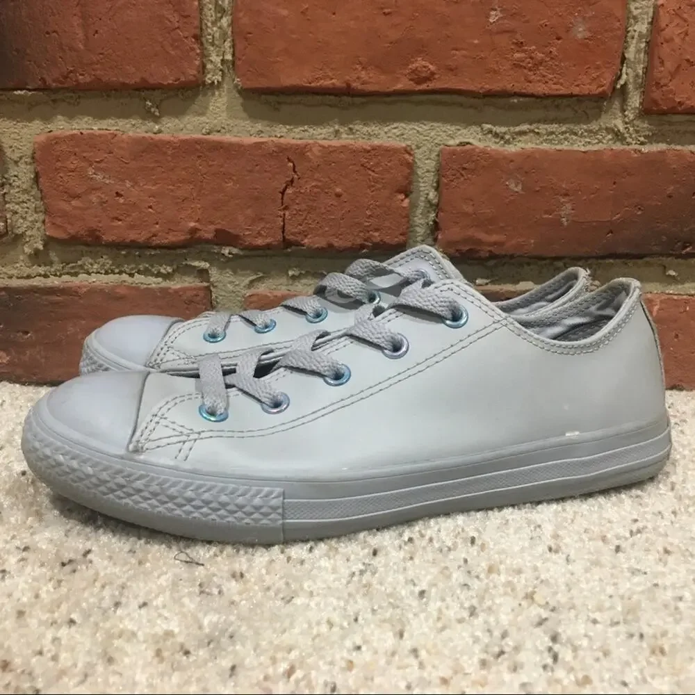 Unisex Leather Converse Sneakers sz 3 youth Converse All Star Grey Low Top